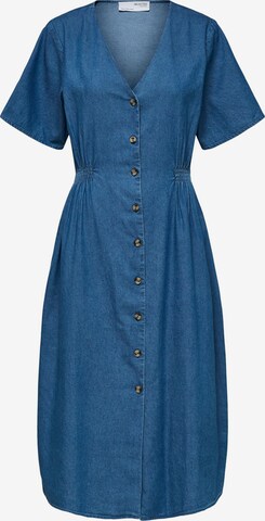 SELECTED FEMME - Vestido camisero 'Clarisa' en azul: frente