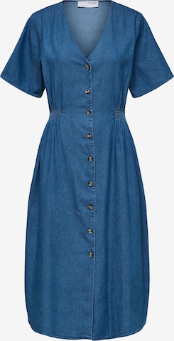 SELECTED FEMME - Vestido camisero 'Clarisa' en azul: frente