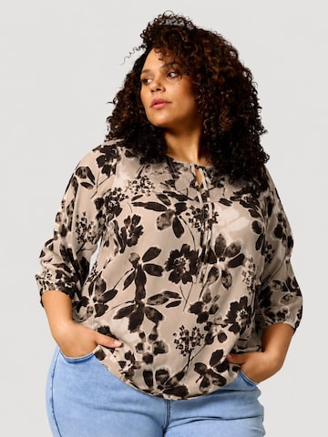 Zhenzi Blouse 'Kiara 1461' in Bruin: voorkant