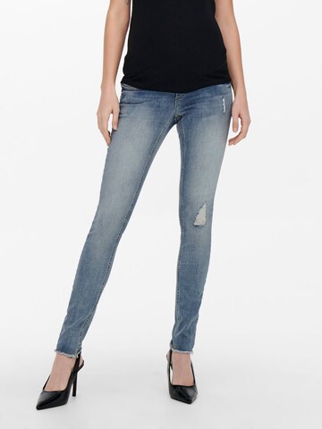 Skinny Jean 'Blush' Only Maternity en bleu : devant