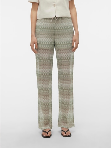 VERO MODA Wide leg Broek 'DICTE' in Groen: voorkant