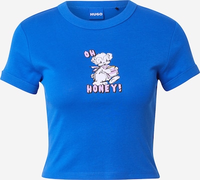 Marškinėliai 'Dalia' iš HUGO, spalva – mėlyna / šviesiai violetinė / juoda / balta, Prekių apžvalga