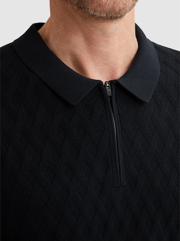 VANGUARD Paita 'VANGUARD - Polo shirt in cotton/modal with zipper closure' värissä sininen