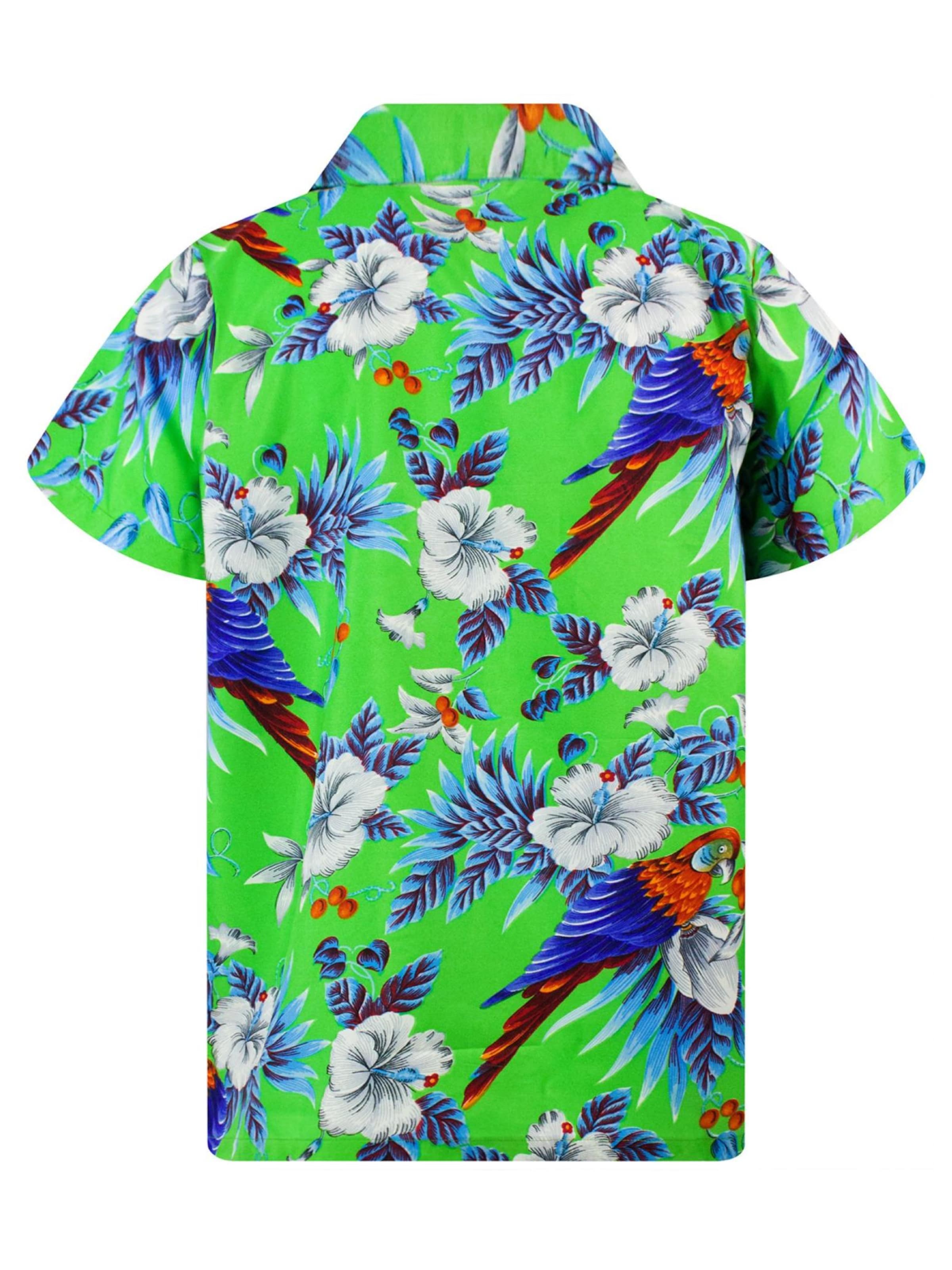 King Kameha Shirt 'Cherryparrot' in Groen