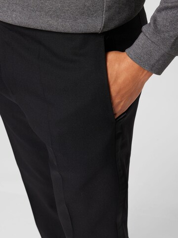 BOSS Black Slim fit Trousers with creases 'Genius' in Black