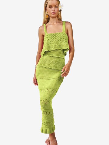 Lipsy Gebreide jurk in Groen: voorkant