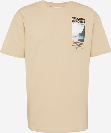 T-Shirt KnowledgeCotton Apparel en beige : devant