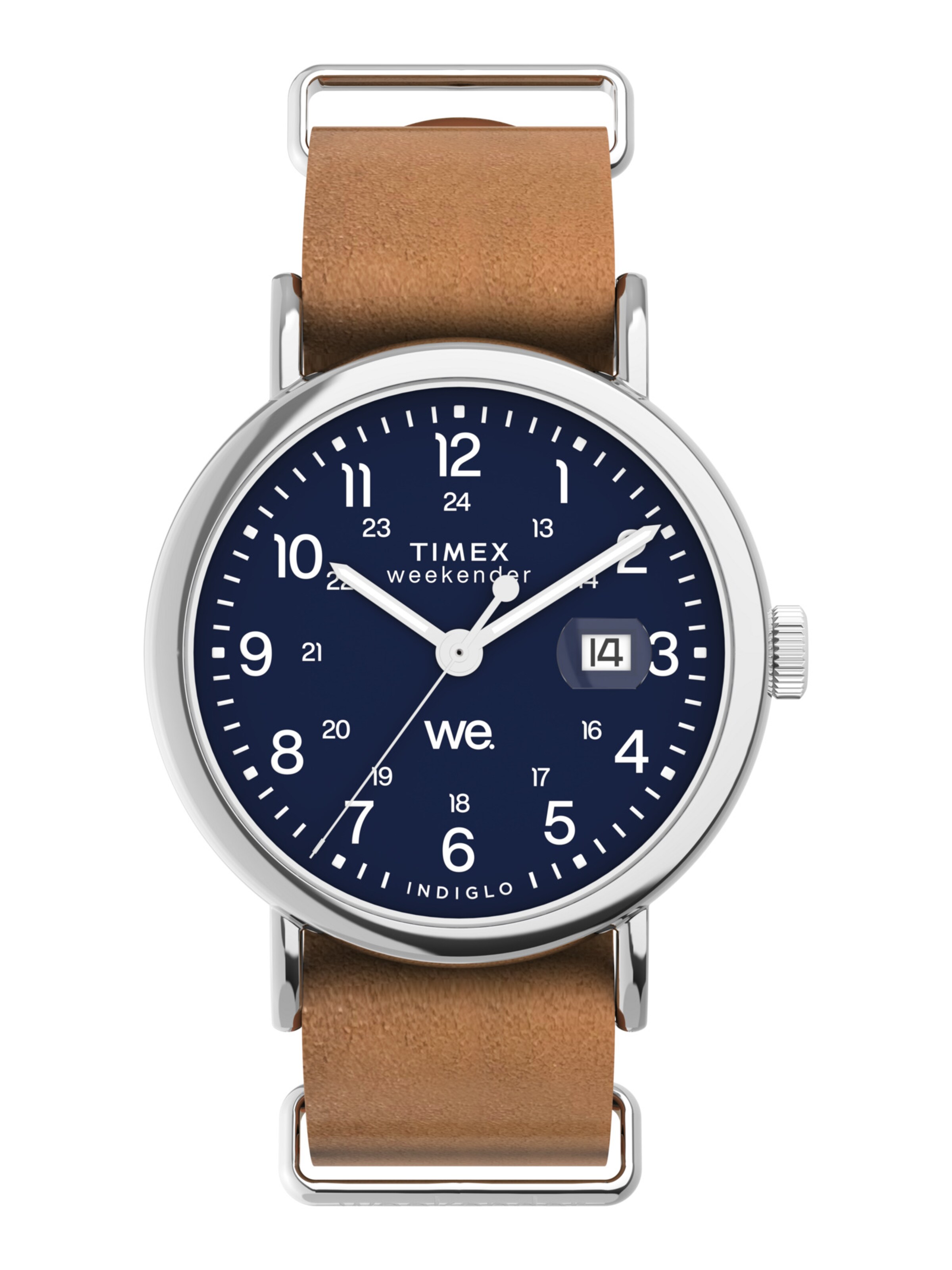 TIMEX Analog Uhr 'Weekender' in Braun: Vorderseite