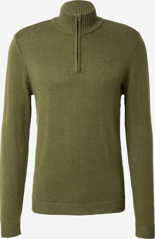 HOLLISTER Sweter w kolorze zielony: przód