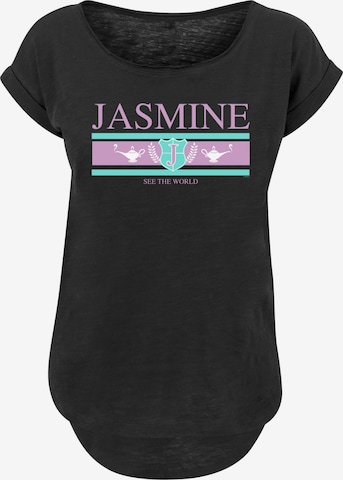 F4NT4STIC Shirt 'Disney Jasmine See The World' in Zwart: voorkant