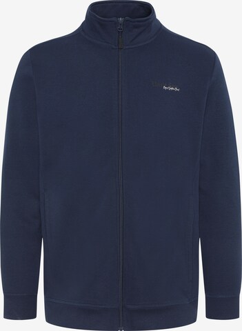 UNCLE SAM Zip-Up Hoodie in Blue: front