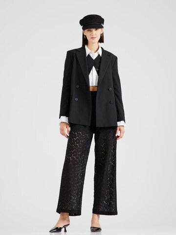 PIECES Wide leg Pants 'PCRANESSA' in Black