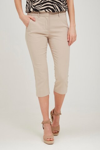 Fransa Slimfit Broek in Beige: voorkant