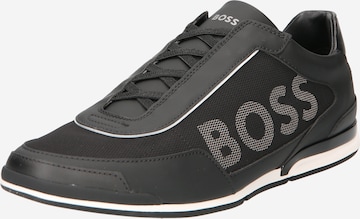 BOSS Orange - Zapatillas deportivas bajas 'Saturn' en negro: frente
