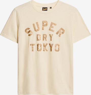 T-shirt Superdry en beige : devant