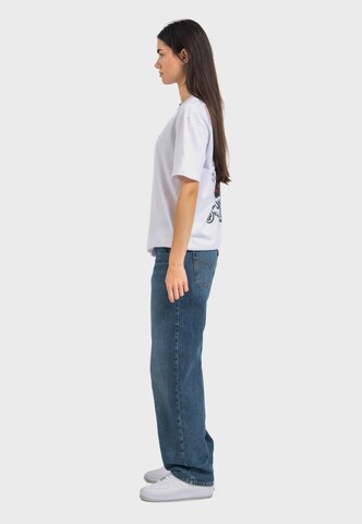 Oldskull Shirt 'Asian Blossom Queen' in White