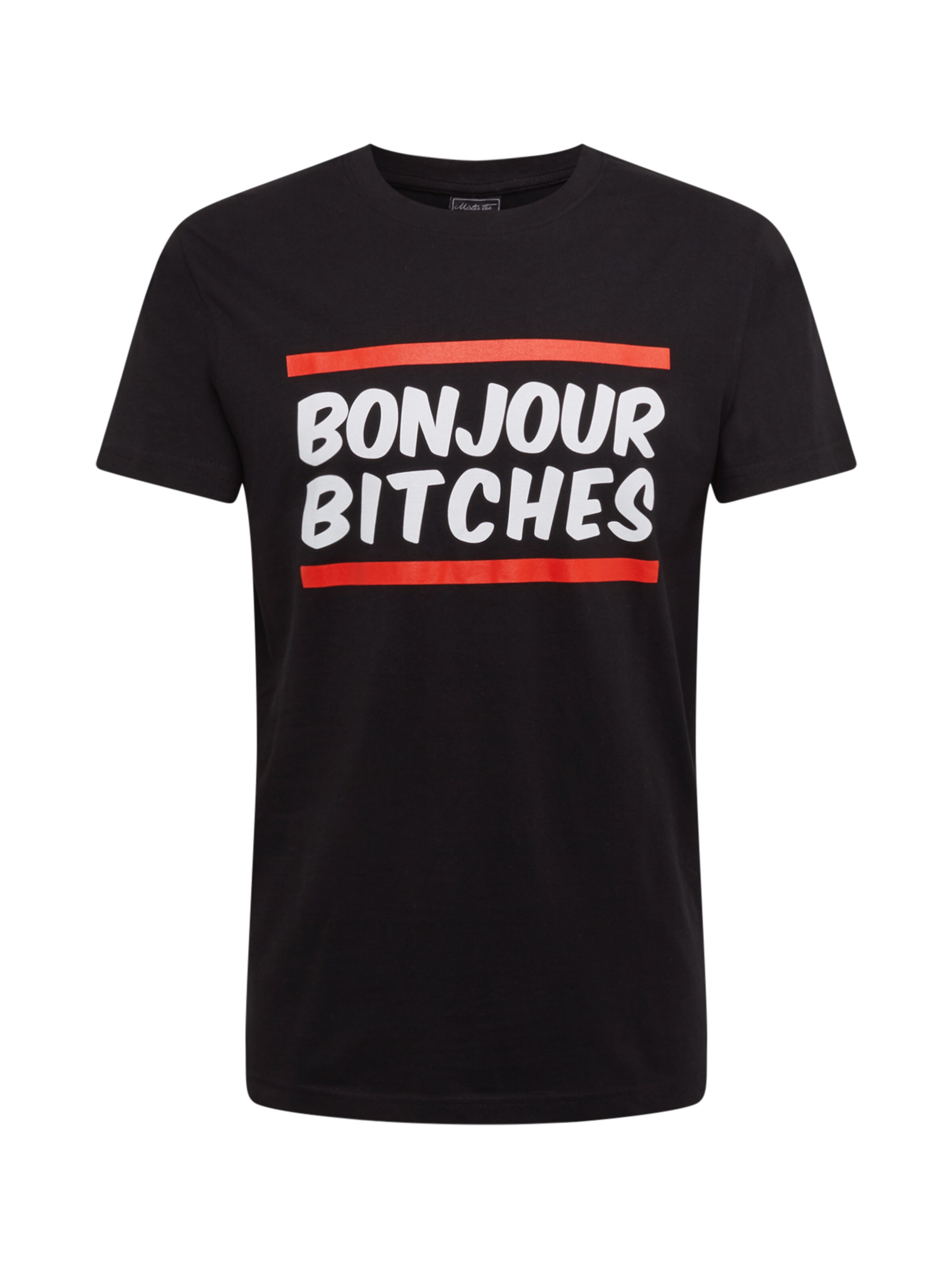Mister Tee Shirt 'Bonjour' in Black: front