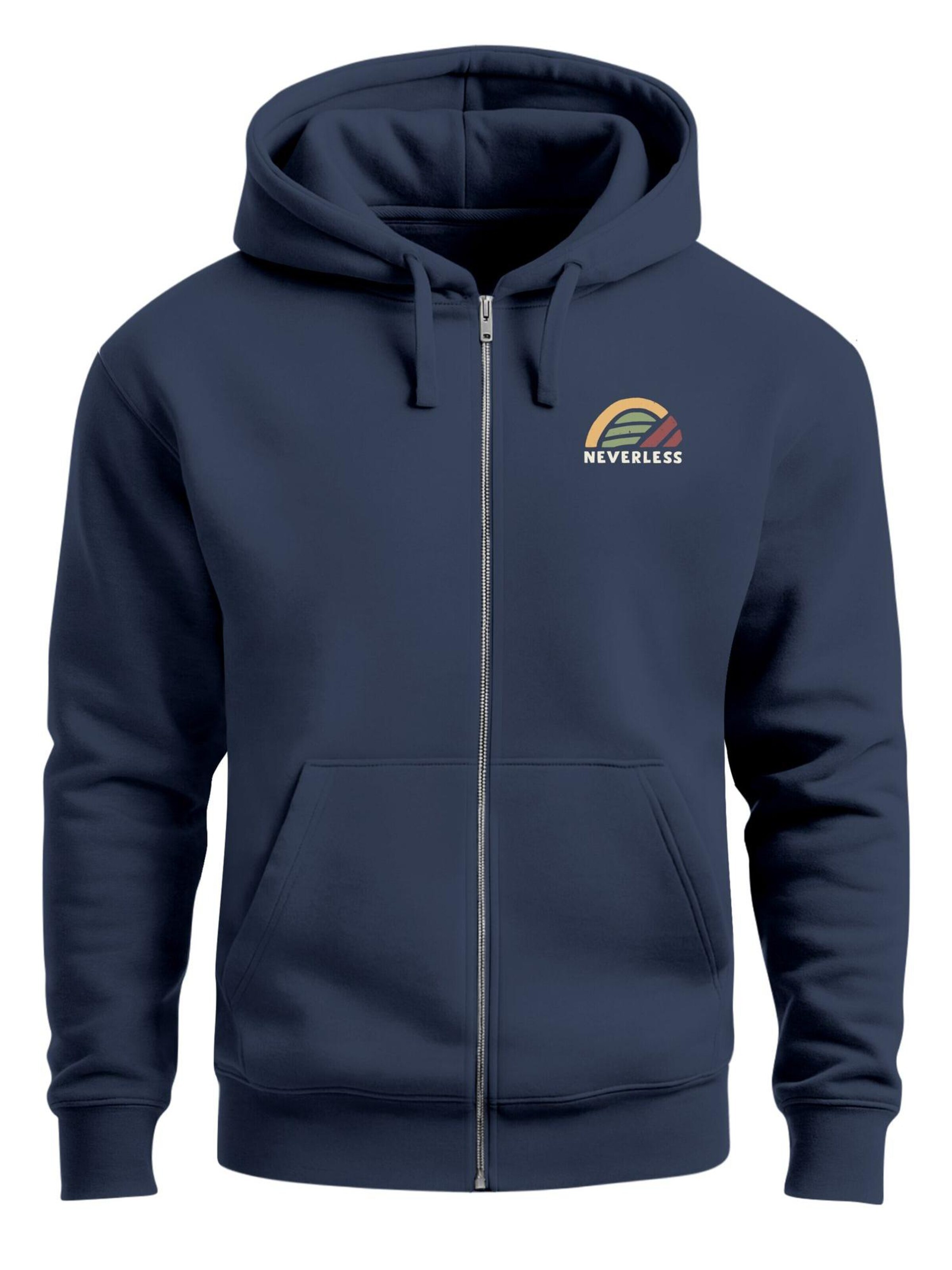 Neverless Zip-Up Hoodie 'Write your Stories' in Blue: front