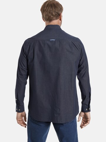 Jan Vanderstorm Comfort fit Overhemd ' Geiko ' in Blauw