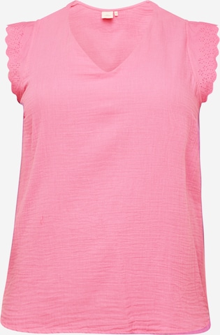 ONLY Carmakoma Blouse 'THYRA' in Roze: voorkant