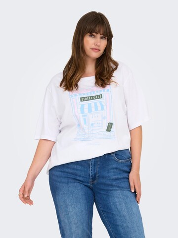 ONLY Carmakoma Shirt in Wit: voorkant