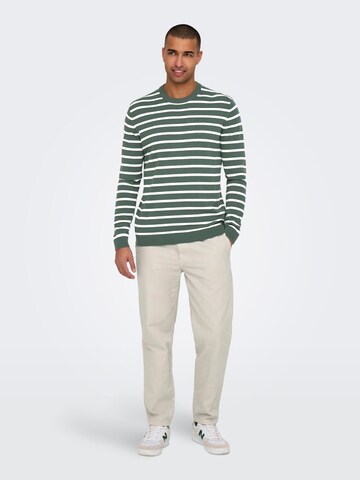 Only & Sons Regular fit Sweater 'ONSAlex' in Green