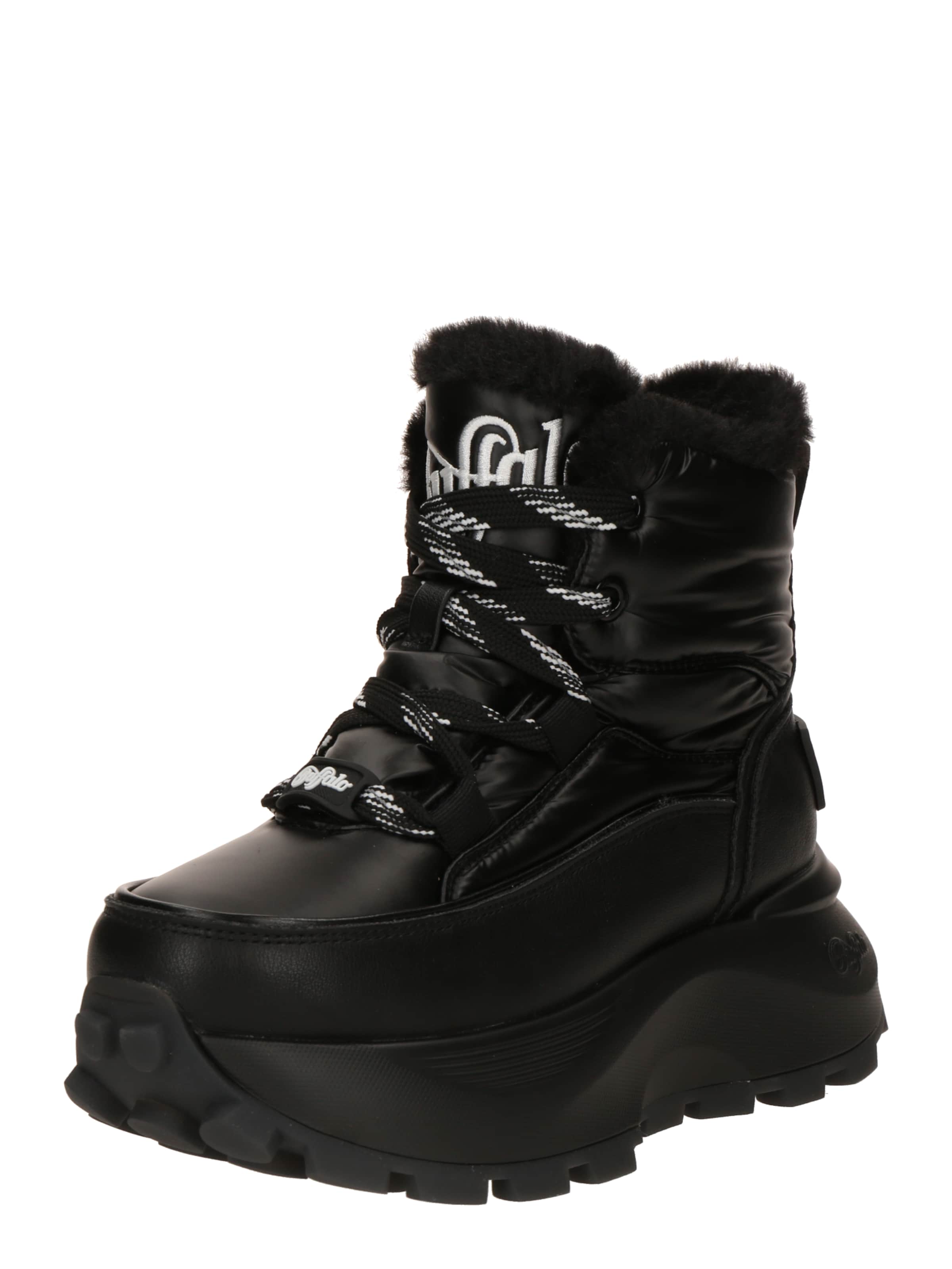 BUFFALO Stövlett med snörning &#x27;Manhatten&#x27; i svart: framsida