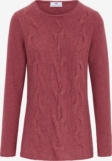 Peter Hahn Rundhals-Pullover aus 100% Schurwolle in pink / rot / pastellrot, Produktansicht