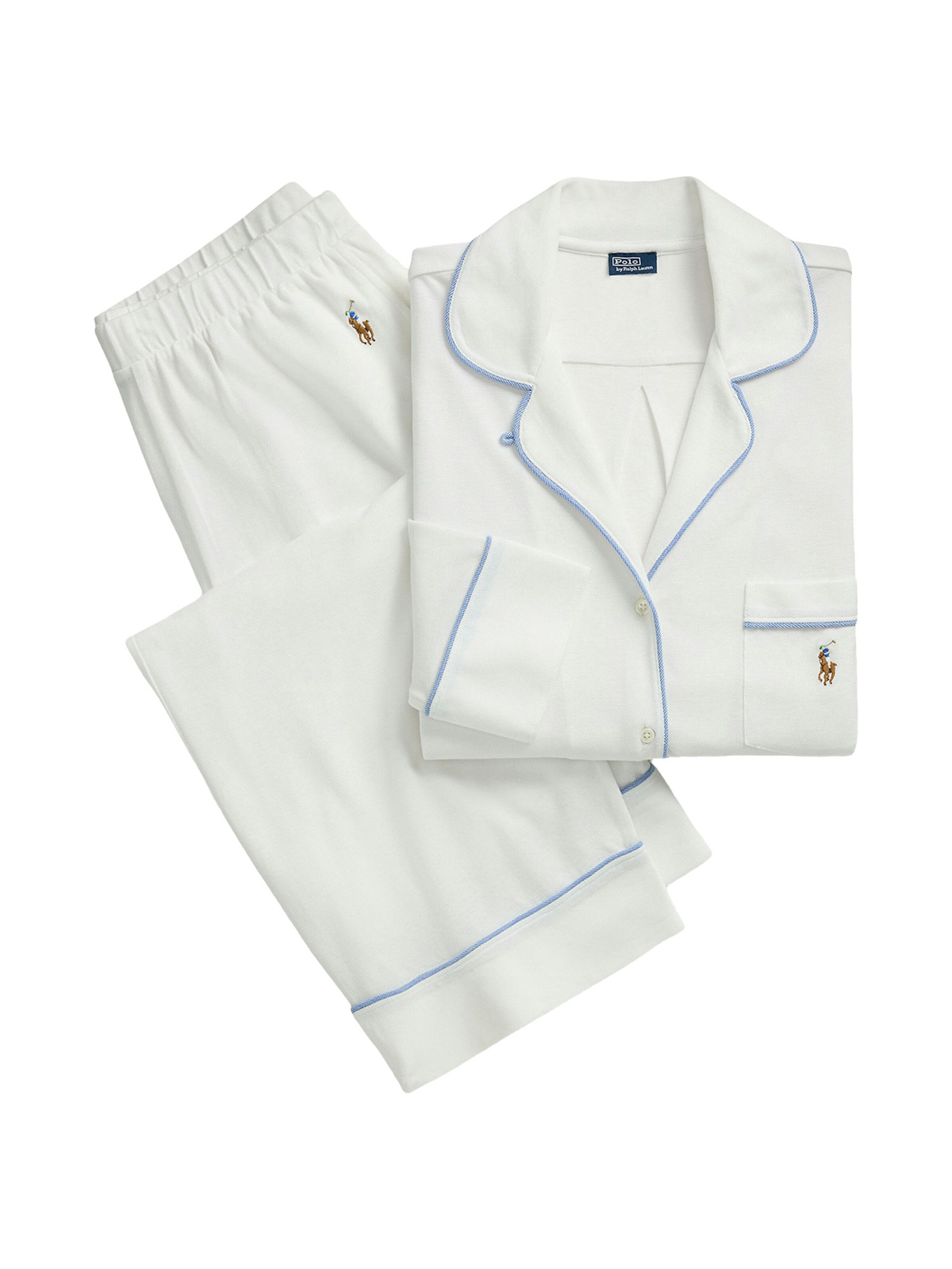 Pyjama ' Knit Oxford ' Polo Ralph Lauren en blanc : devant