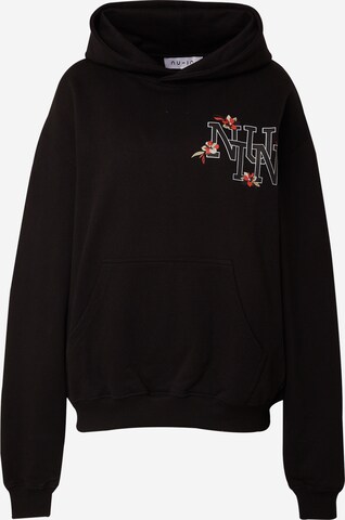 Sweat-shirt NU-IN en noir : devant