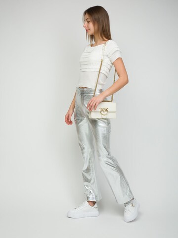 PINKO - Bolso de hombro 'Love One Mini Dc Vitello Seta' en blanco: frente