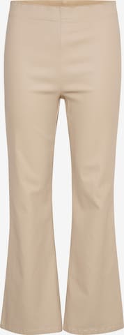 Cream Flared Broek 'Tania' in Beige: voorkant