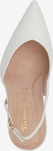 TAMARIS Slingback pumps i vit