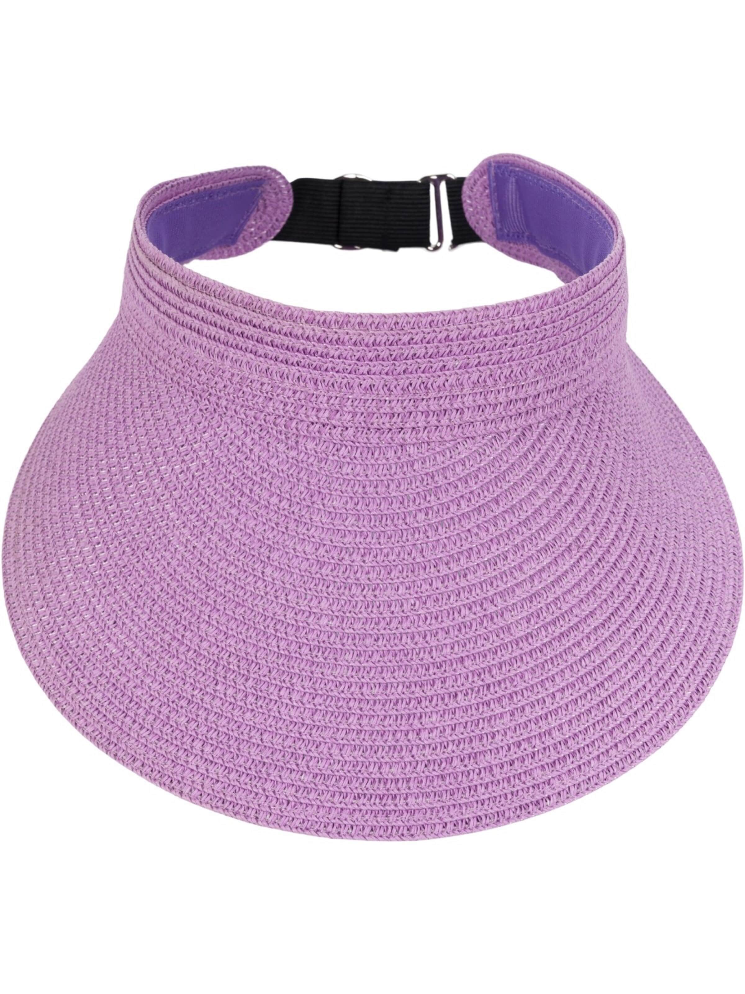 styleBREAKER Cap 'Papierstroh Visor Cap Einfarbig' in Purple: front