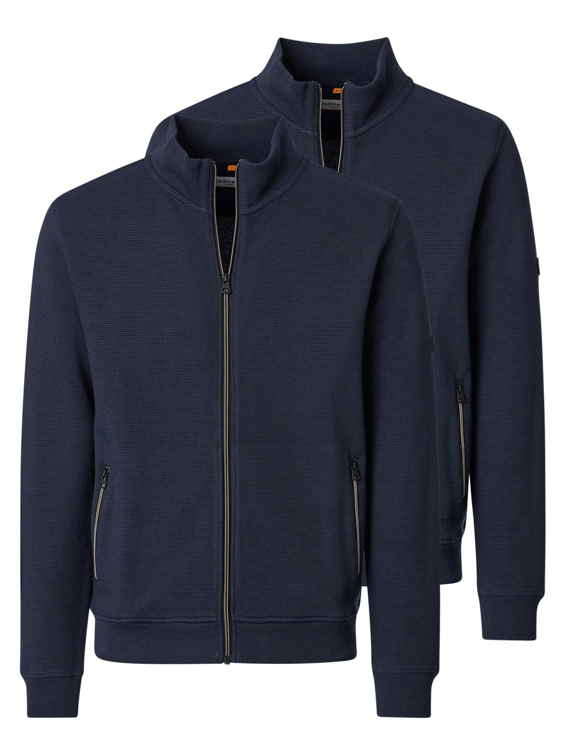 redmond Sweatvest 'Basic' in Blauw: voorkant