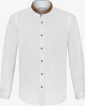 STOCKERPOINT Traditional Button Up Shirt in White: front