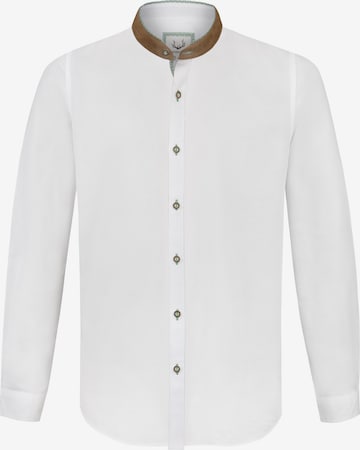 STOCKERPOINT Comfort fit Traditional Button Up Shirt in White: front