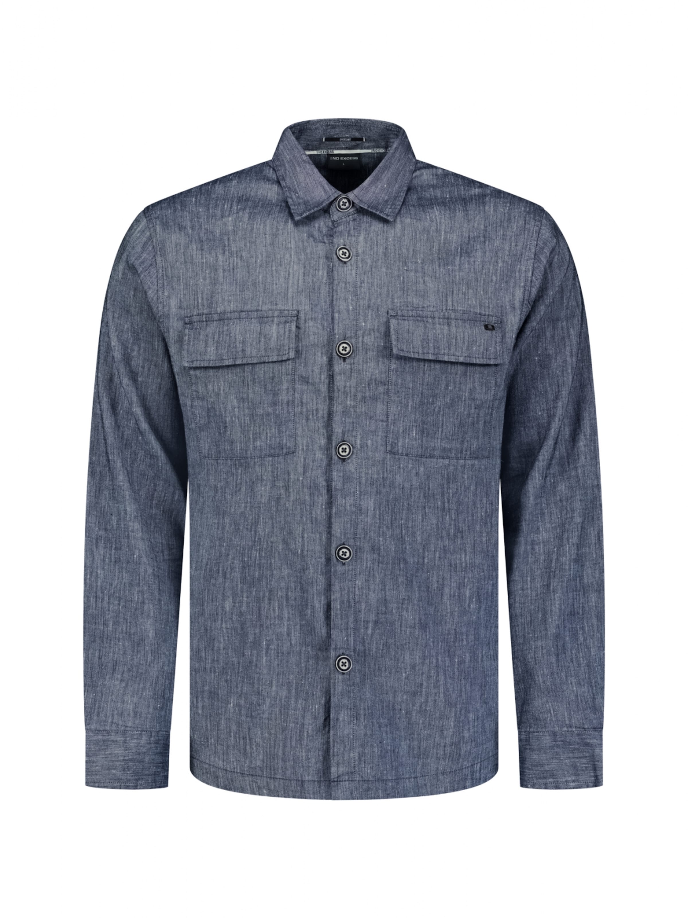 No Excess Regular fit Button Up Shirt in Blue: front