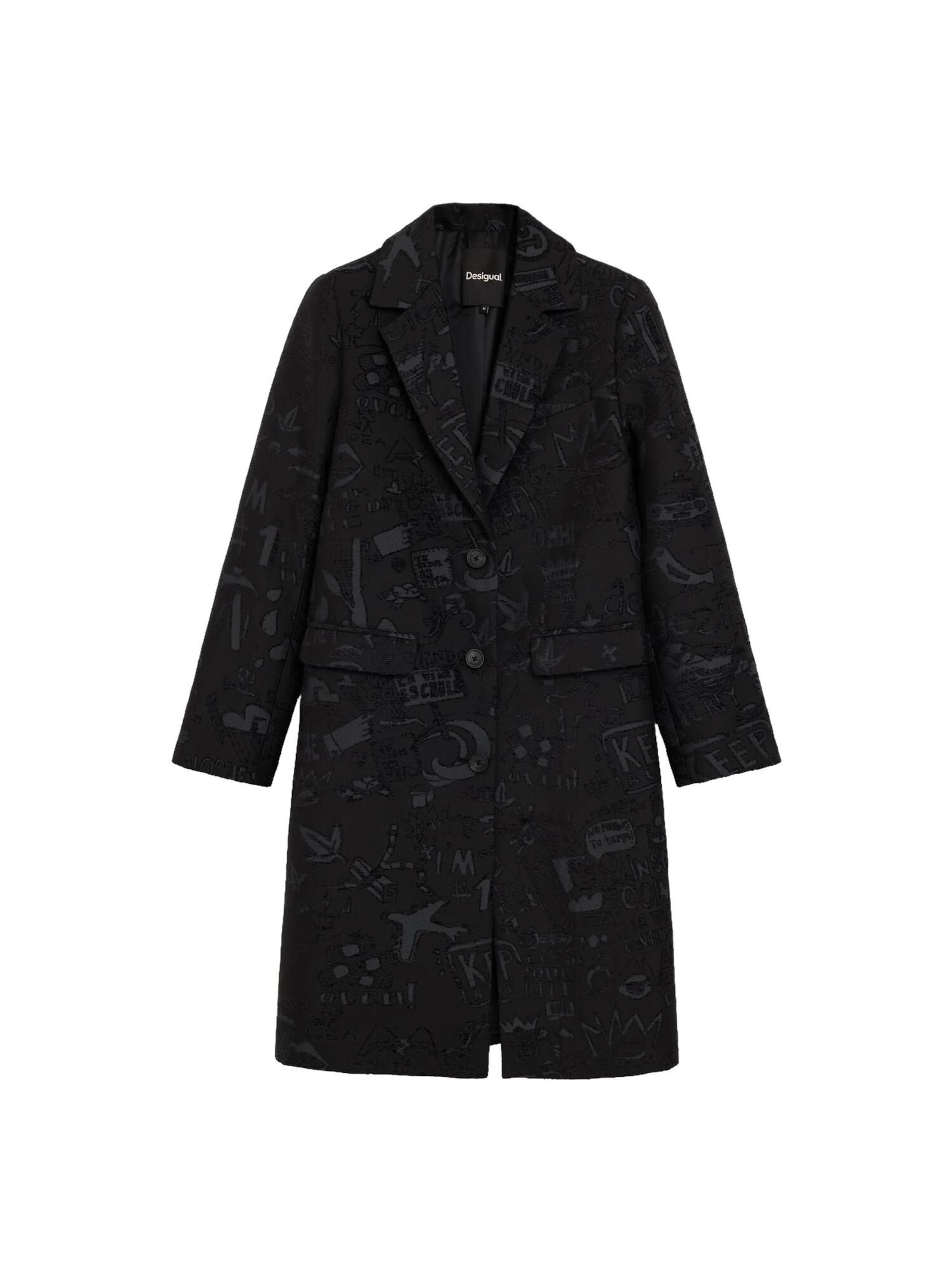 Manteau mi-saison Desigual en noir : devant
