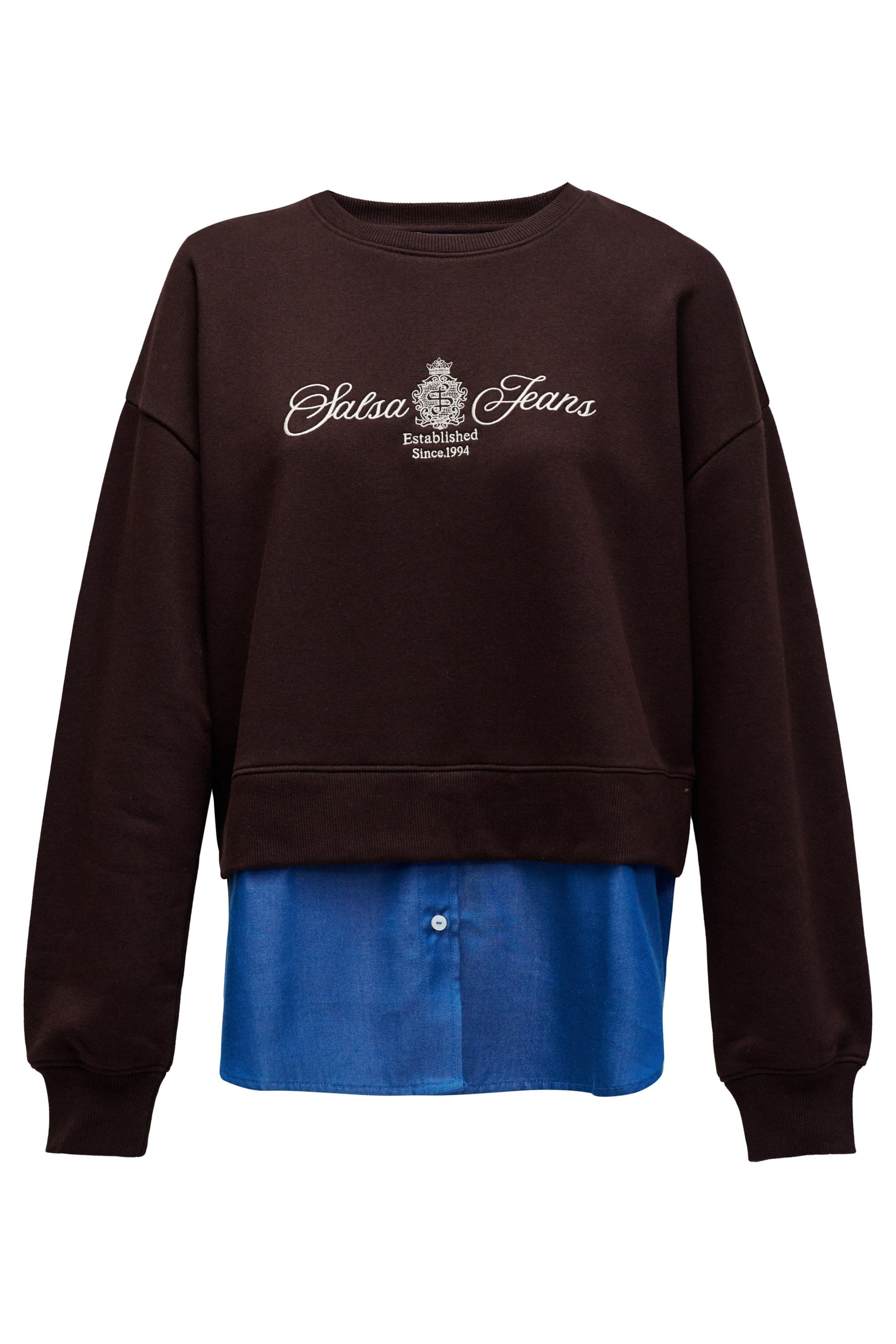 Salsa Jeans Langarm-shirts in Braun: Vorderseite