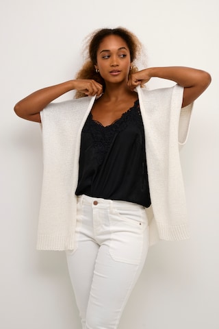 Cream Knit cardigan 'Eman' in White: front