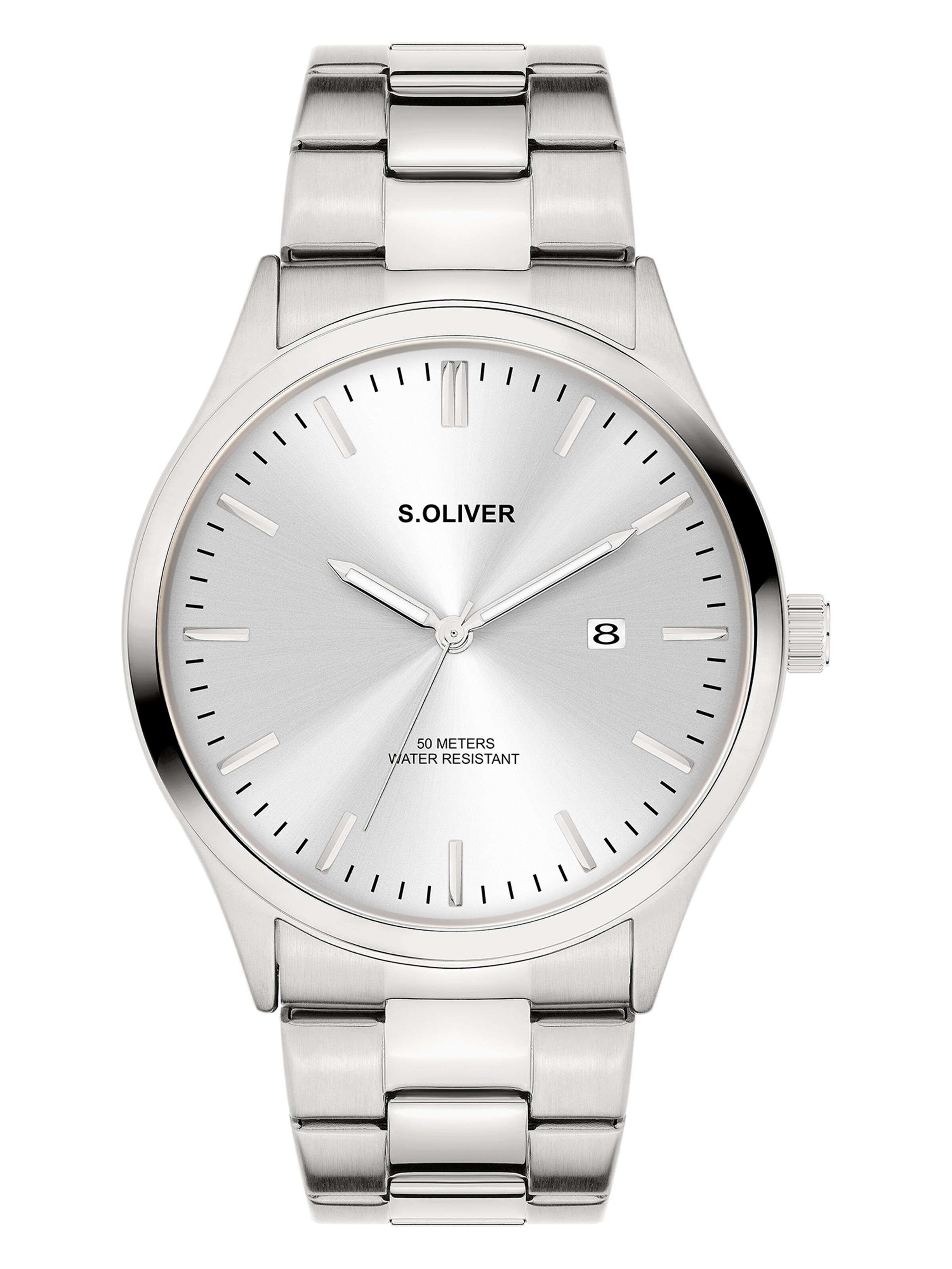 Montre à affichage analogique s.Oliver en argent : devant