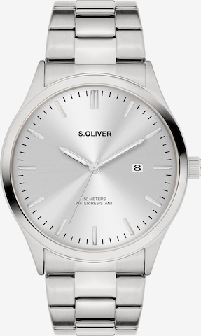 Montre à affichage analogique s.Oliver en argent : devant