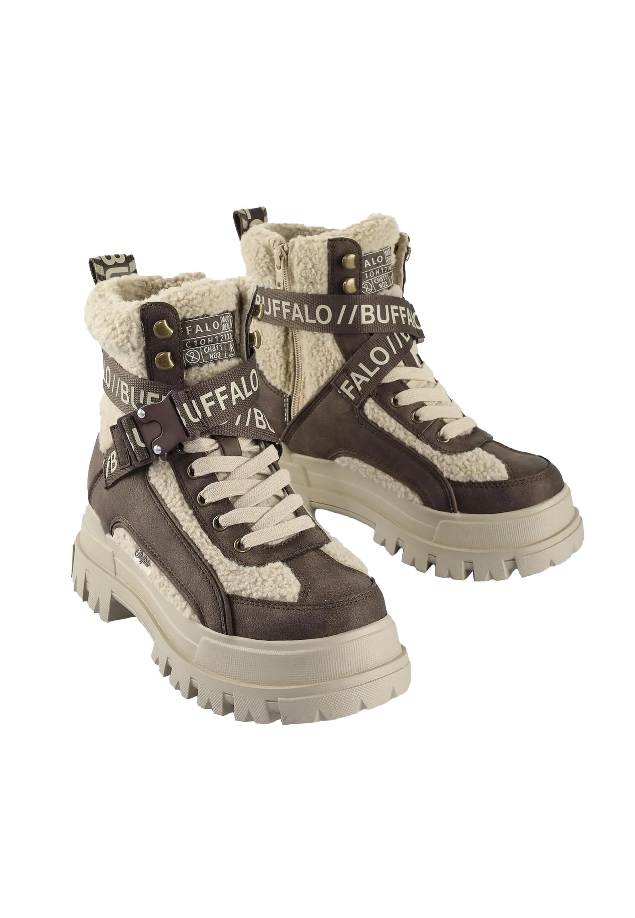 BUFFALO Lace-up bootie 'Aspha Com1' in Brown