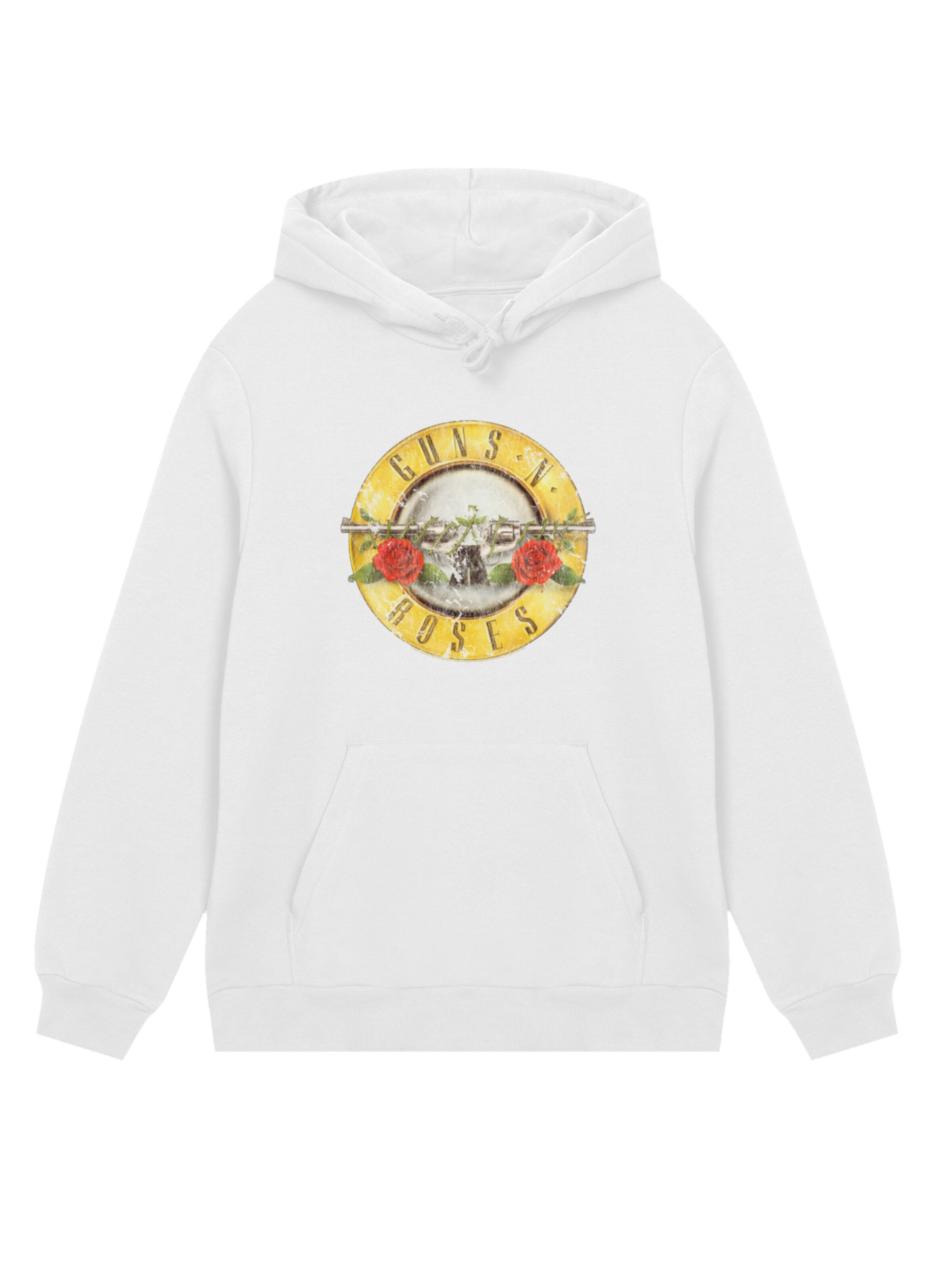 F4NT4STIC Sweatshirt 'Guns 'n' Roses' in Wit: voorkant