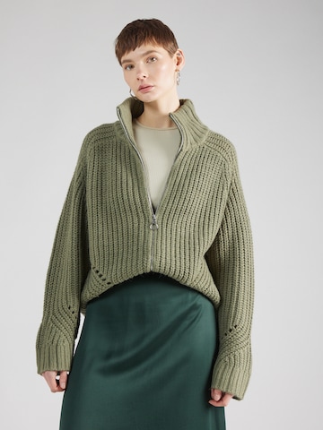 TOPSHOP Knit cardigan in Green: front