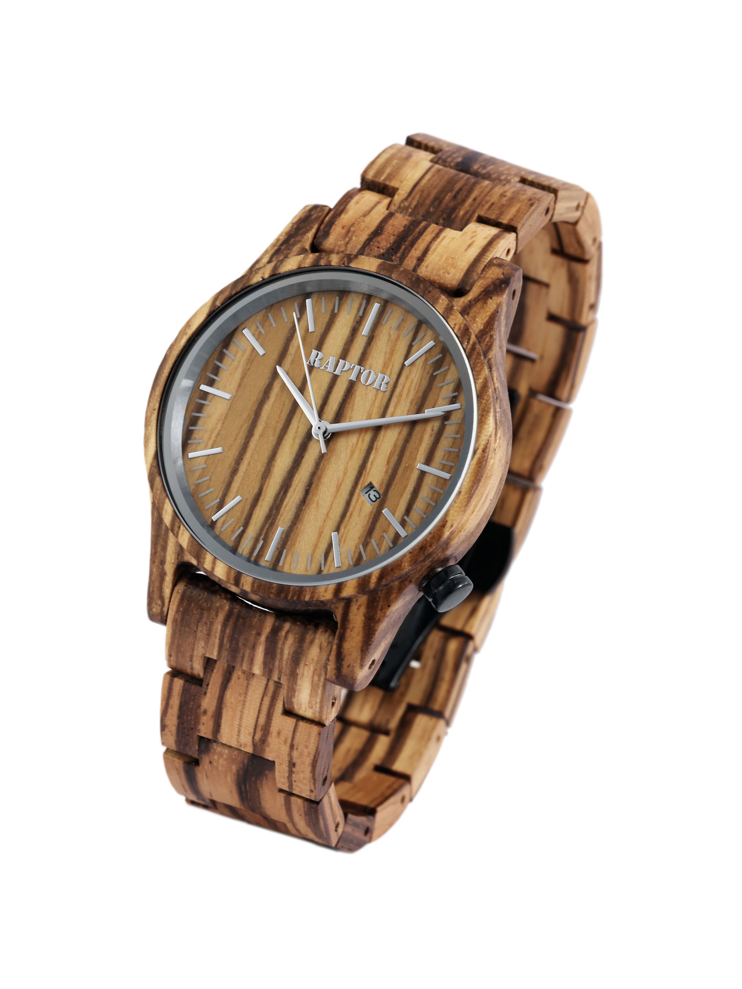 Raptor Analog Watch 'Pirate, silberfarbig, Datumsanzeige' in Brown