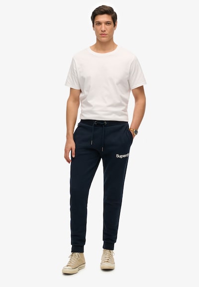 Superdry Pantalon de sport 'Core' en marine / blanc, Vue avec produit