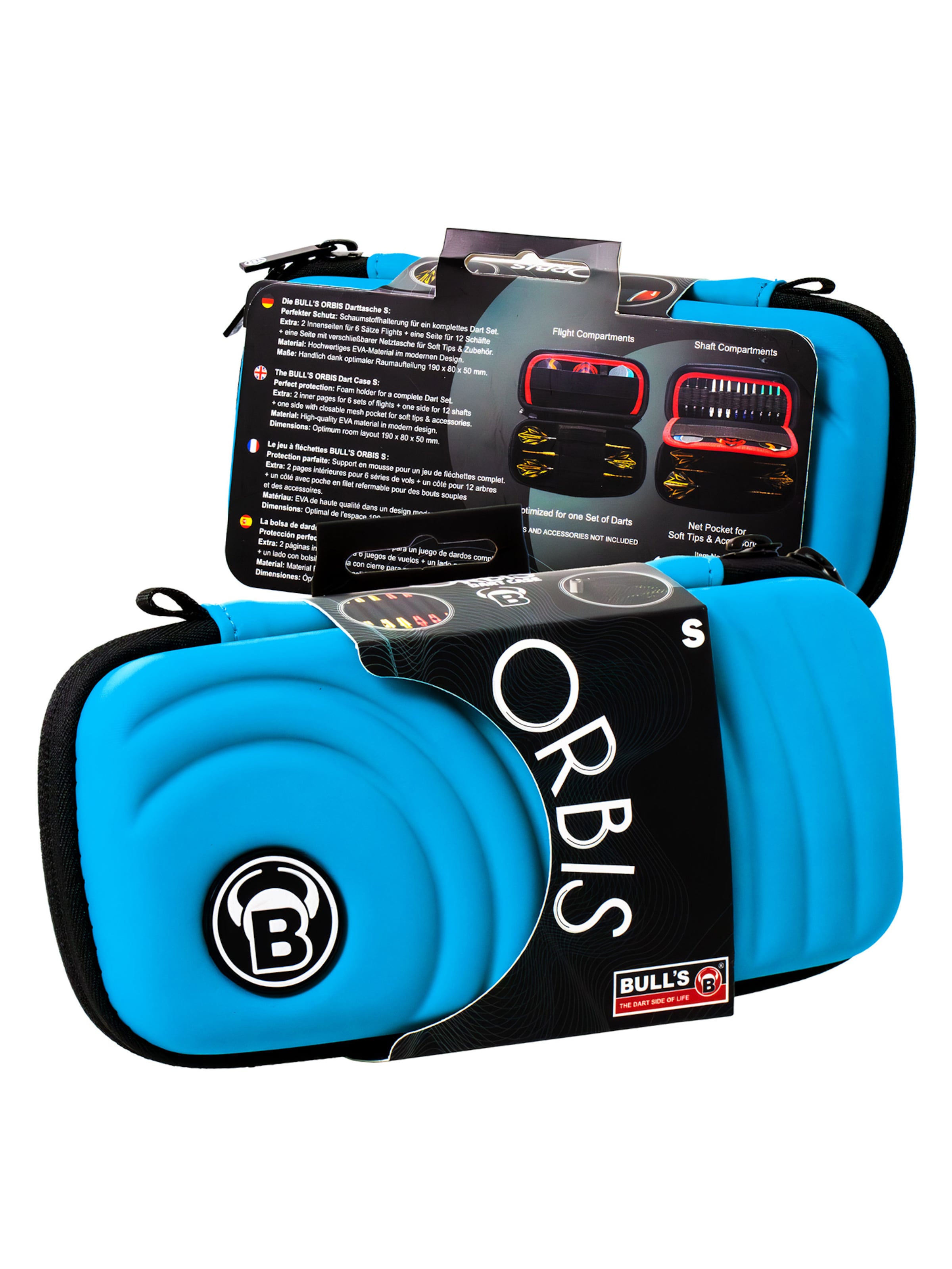 BULL'S Dartcase ' Orbis HS Carbon Darttasche Dartbox Pfeilaufbewahrung Darts-Etui ' in Blau