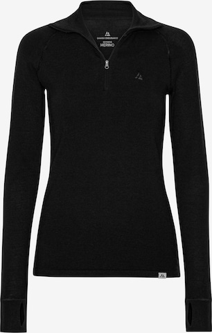 T-shirt fonctionnel 'Merino Halfzip' DANISH ENDURANCE en noir : devant